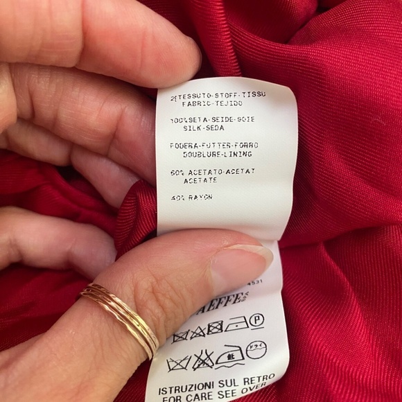 Moschino Italy Red Long Sleeves Festive Virgin Wool Silk Mini Dress Italy Sz 10 - Picture 5 of 13
